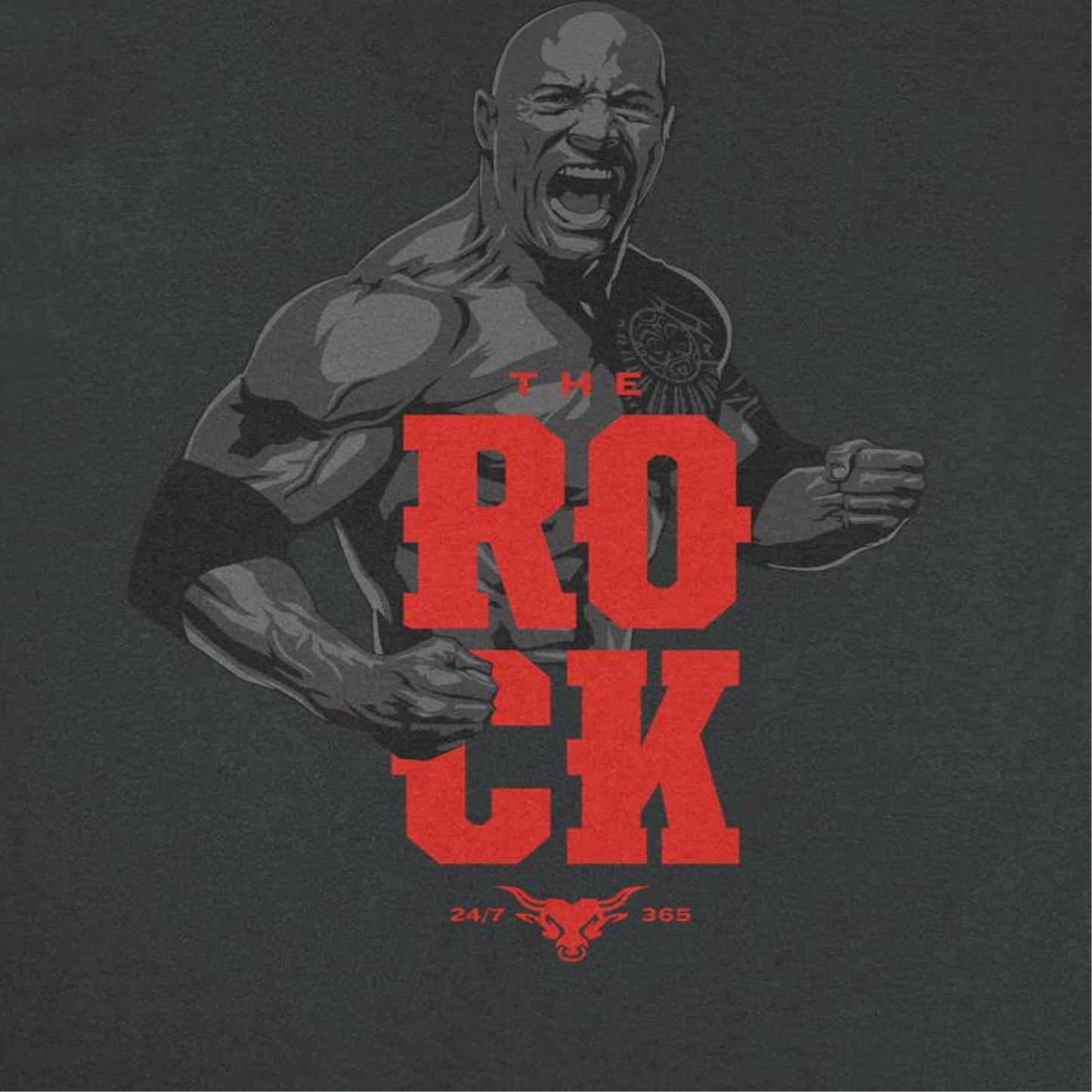 WWE Rock 365 Mens T Shirt Black Officially Licensed