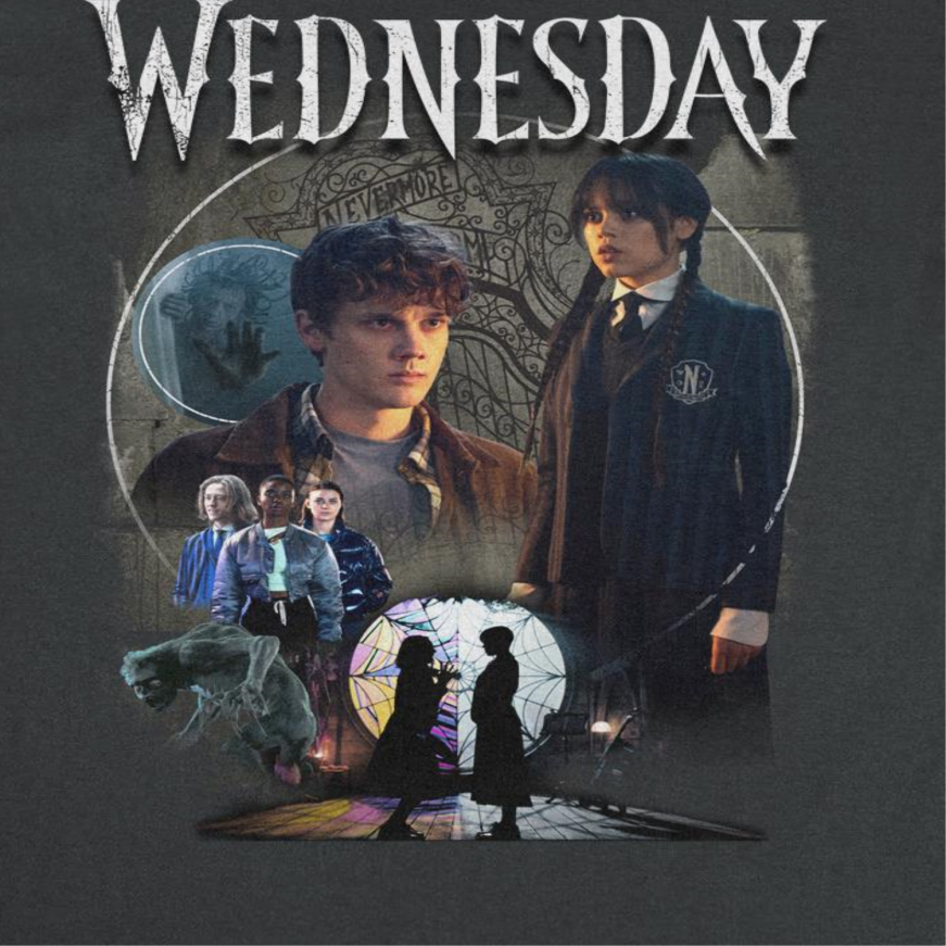 Wednesday Compilation Photo T Shirt Black Officially Licensed