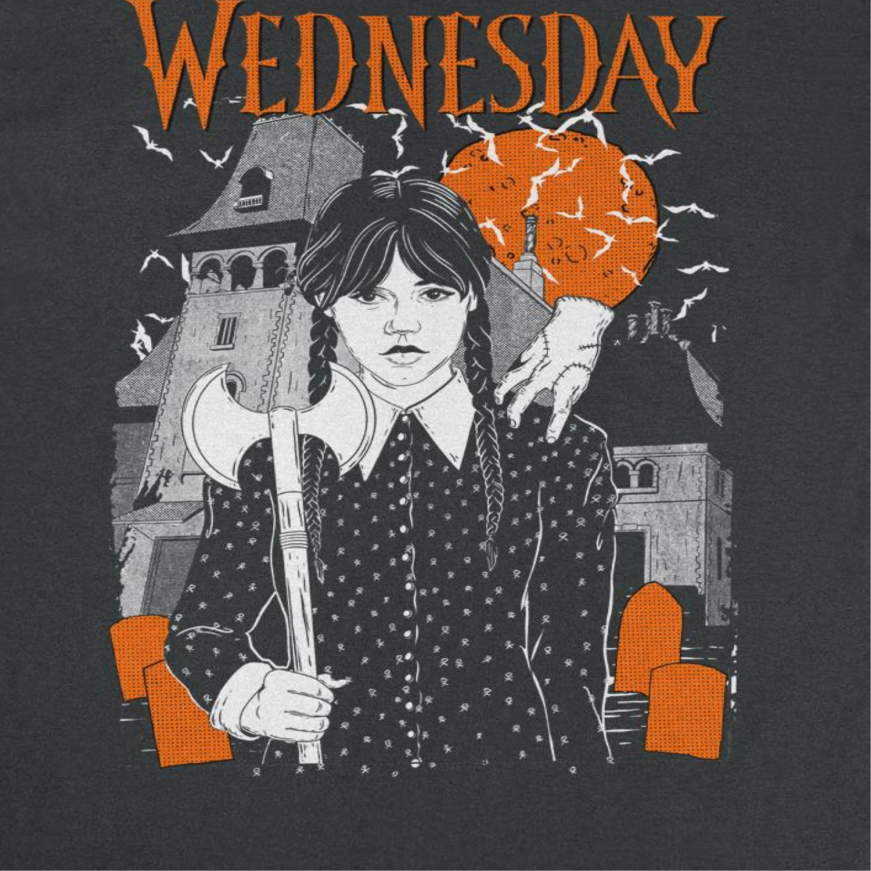 Wednesday Gothic Addams T Shirt Black Officially Licensed