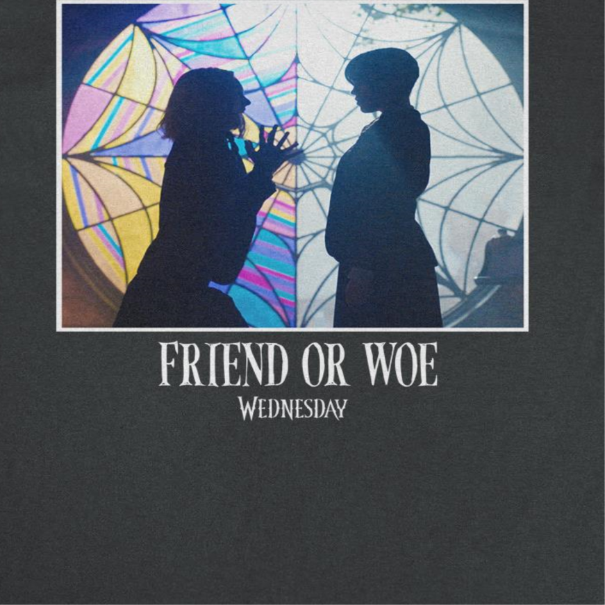 Wednesday Friend or Woe T Shirt Black Officially Licensed