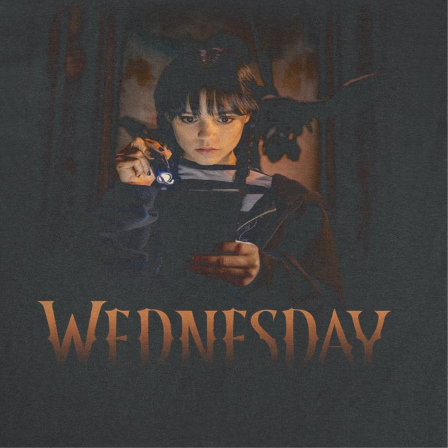 Wednesday Flashlight T Shirt Black Officially Licensed