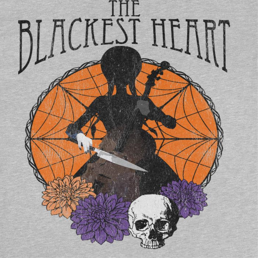 Wednesday Cello and Knife T Shirt Sport Grey Officially Licensed