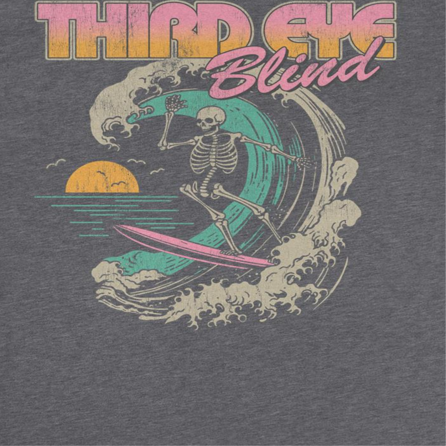 Third Eye Blind Surf Skeleton T Shirt Officially Licensed