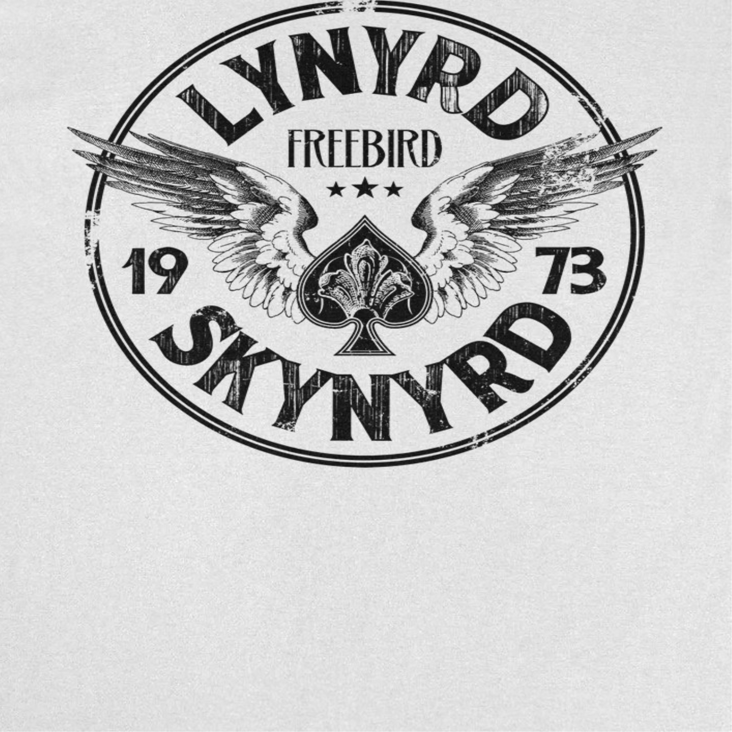 Lynyrd Skynyrd Firebird 1973 Ace Circle Back T Shirt White Officially Licensed