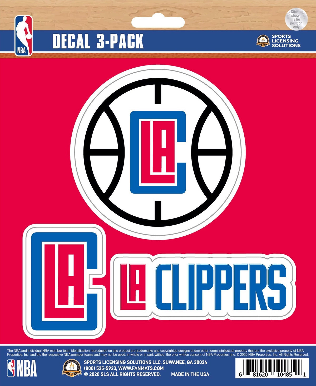 NBA Official Team Sticker Mats - Set of 3 Stickers Officially Licensed