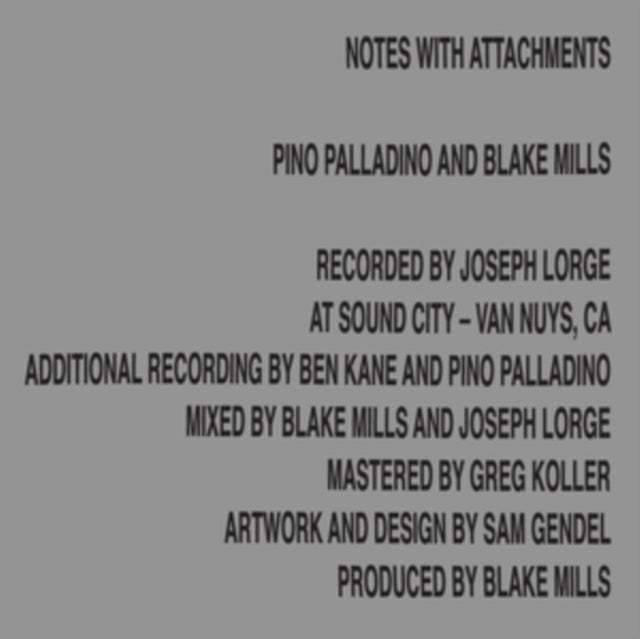 Pino; Blake Mills Palladino - Notes With Attachments Music CD