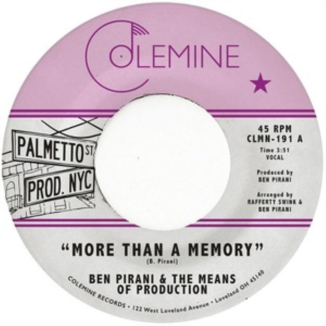 Ben Pirani - More Than A Memory - 7 Inch Vinyl Record