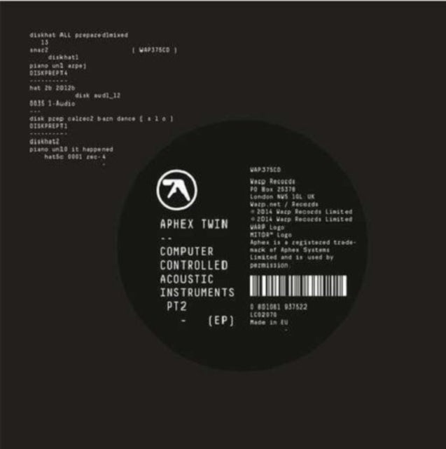 Computer Controlled Acoustic Instruments Pt 2 Ep Vinyl Record