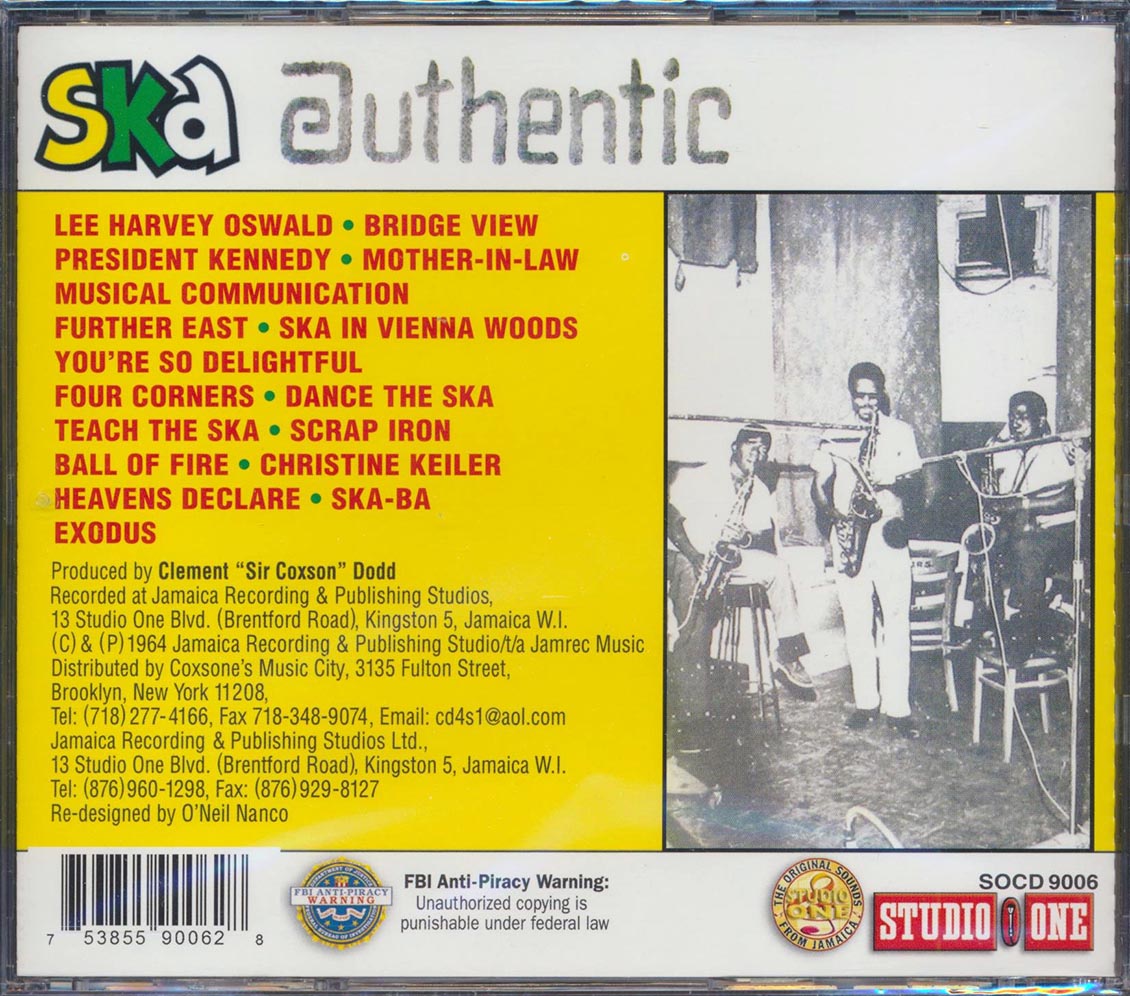 The Skatalites Ska Authentic Volume 1 Music CD
