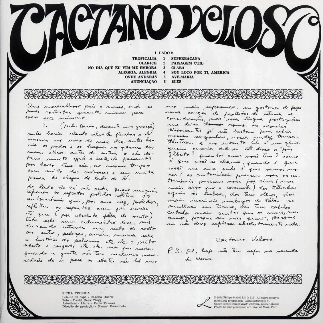 Caetano Veloso - Caetano Veloso Vinyl Record