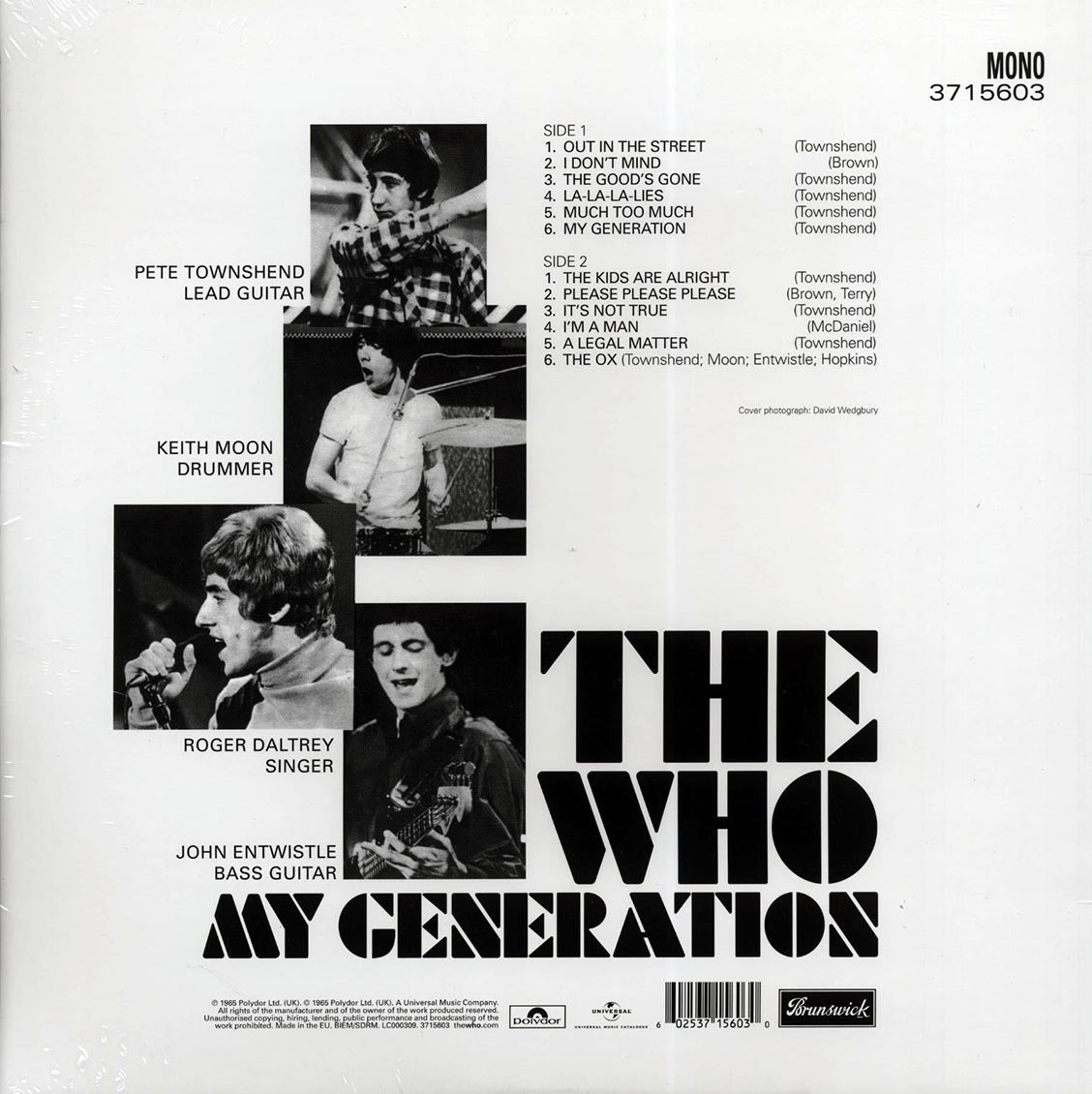 The Who My Generation mono 180g Vinyl Record