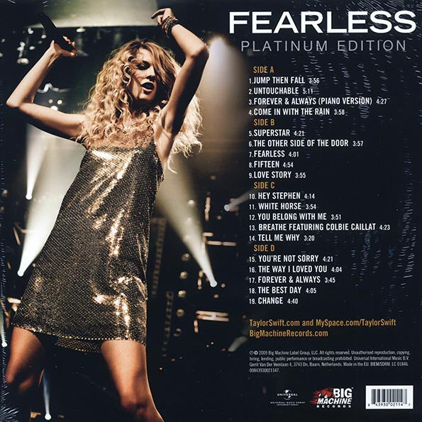 Taylor Swift Fearless Platinum Edition Vinyl Record