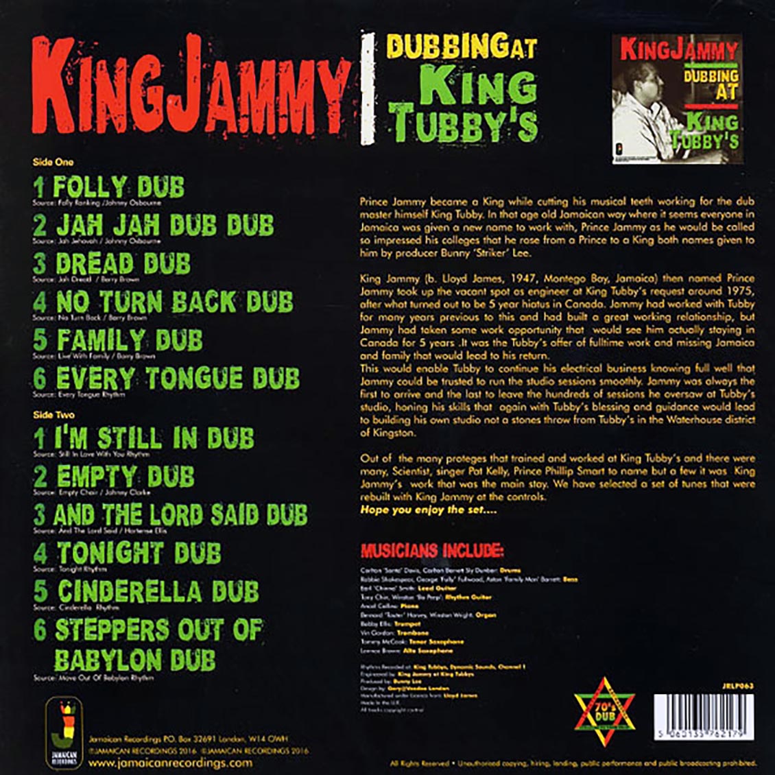 King Jammy - Dubbing At King Tubby's (180g) Vinyl Record