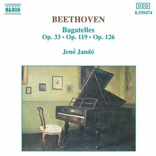 the album cover for Jenő Jandó - Bagatelles Op 33, 119 & 126