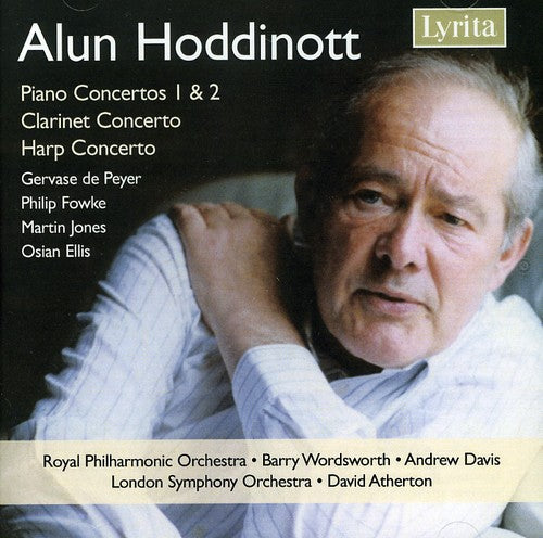 the album cover for A. Hoddinott - Concertos for Piano Clarinet & Harp