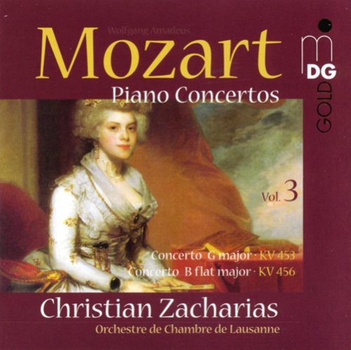the album cover for Mozart / Orchestre De Chambre Lausanne / Zacharias - Piano Concertos KV 453 & 456