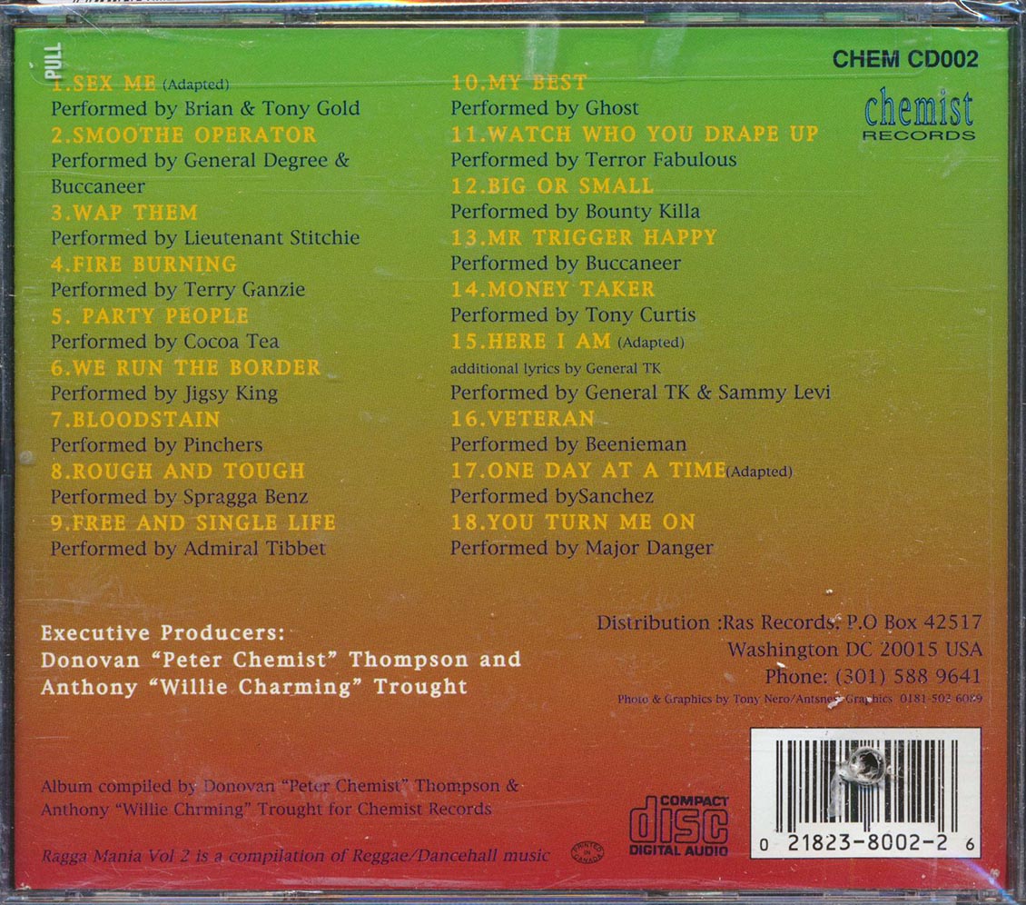 Beenie Man, Bounty Killer, Cocoa Tea, Pinchers, Etc. - Ragga Mania Volume 2 Music CD