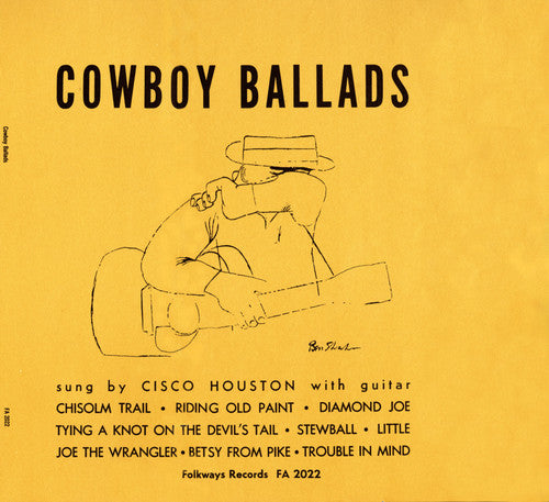 the album cover for Cisco Houston - Cowboy Ballads
