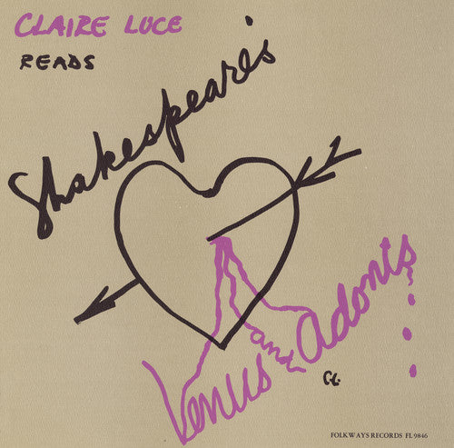 the album cover for Claire Luce - Venus & Adonis: By William Shakespeare