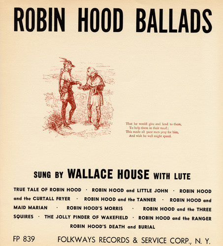 the album cover for Wallace House - Robin Hood Ballads