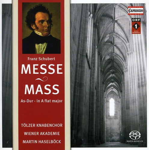 the album cover for Martin Haselböck - Mass 5 in a Flat Major / Offertory: Intende Voci