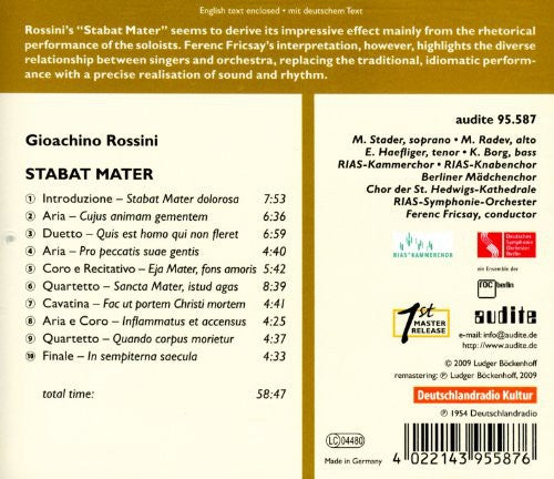 Rossini / Deutsches Symphonie Orch / Fricsay - Edition Ferenc Fricsay 11 - Music CD