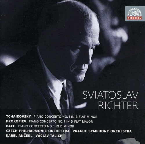 the album cover for Tchaikovsky/Prokofiev/Bach - Concerto / 1 in B Flat minor for Piano & Orchestra