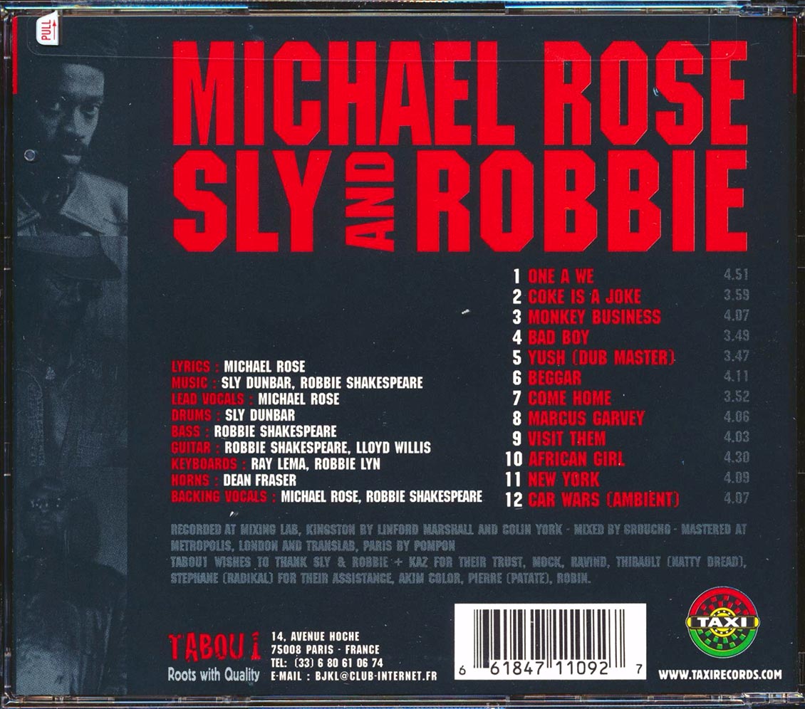 Michael Rose, Sly & Robbie - X Uhuru (Taxi Sessions) Music CD
