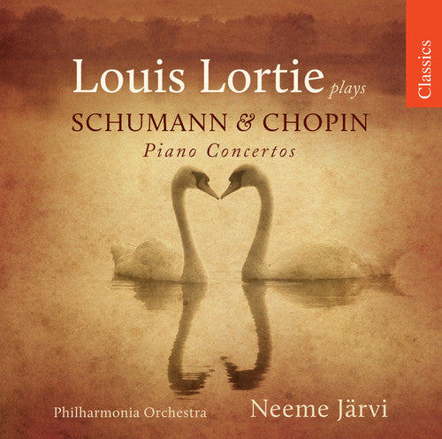 the album cover for LOUIS LORTIE - Louis Lortie Plays Schumann & Chopin Piano Ctos