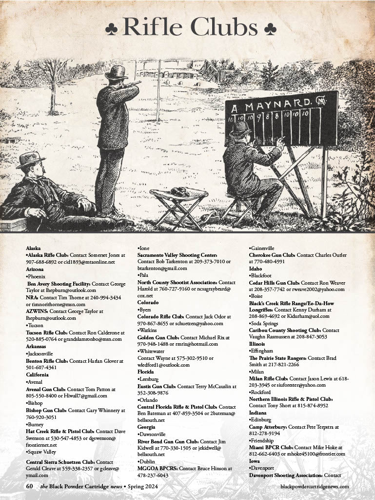 Black Powder Cartridge News - Spring 2024: Remembering Miles Gilbert, Boss Buffalo Hunter Jim White, Reading The Wind, Remington-Type Revolving Carbine, 1894 Cimarron Short Rifle Review & More!