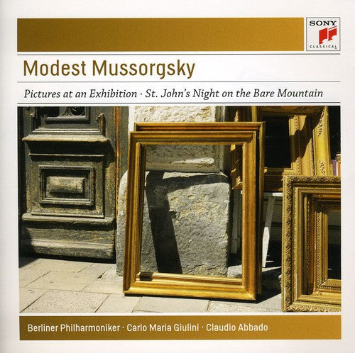 the album cover for Mussorgsky / Giulini / Berlin Phil Orch - Pictures at An Exhibition / St. John's Night on
