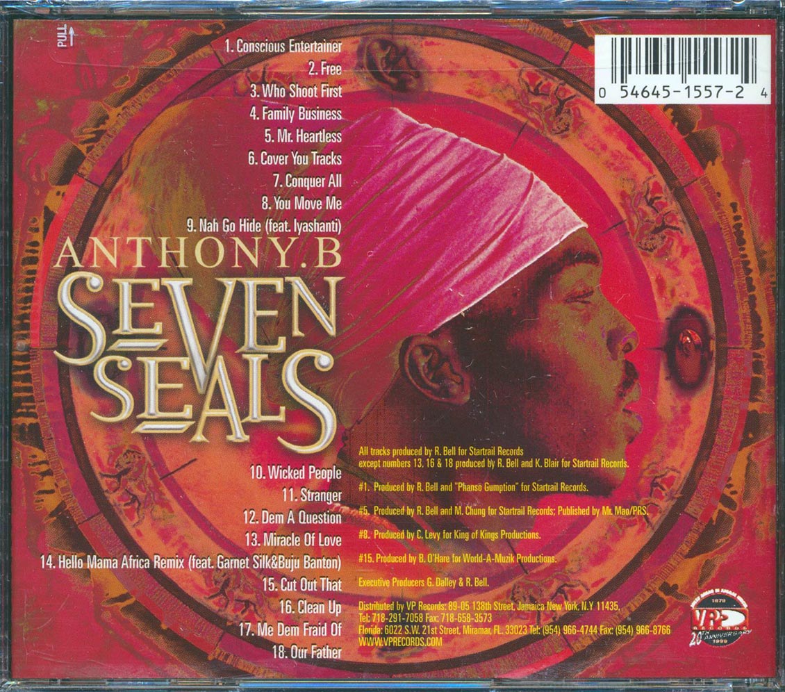 Anthony B Seven Seals Music CD