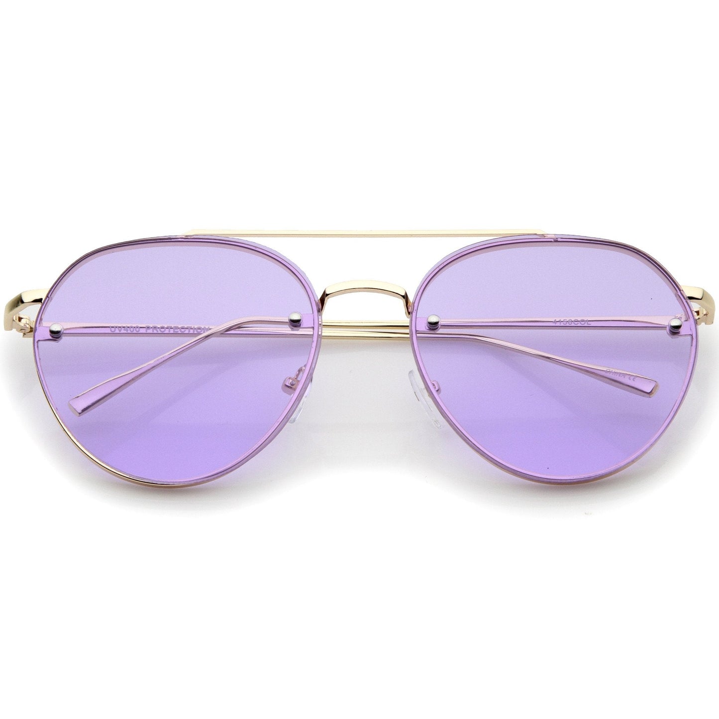 Retro Modern Rimless Flat Color Lens Aviator Sunglasses A826