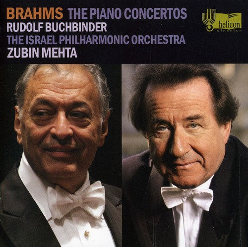 the album cover for Brahms / Israel Philharmonic Orch / Mehta - Piano Concertos 1 & 2