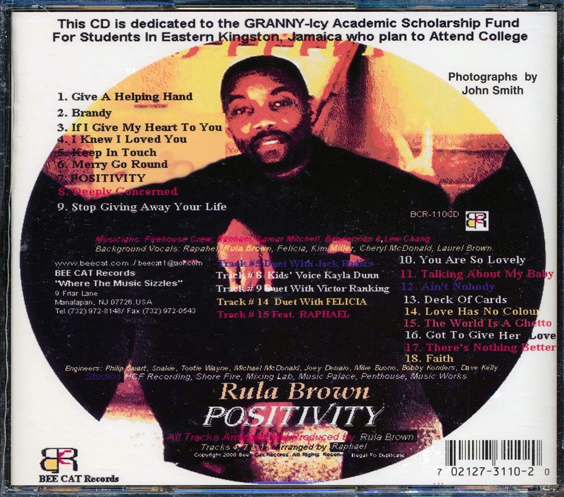 Rula Brown - Positivity Music CD