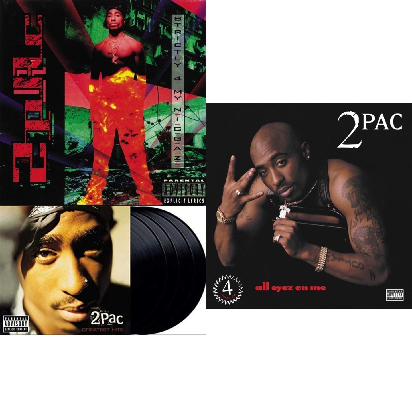 2Pac - All Eyez On Me (4LP) & Strictly 4 My N.I.G.G.A.Z. (2 LP) & Greatest Hits
