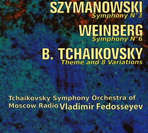 the album cover for Szymanowski / Tchaikovsky Sym Orch / Fedoseyev - Sym 3 / Sym 6 / Theme & 8 Variations