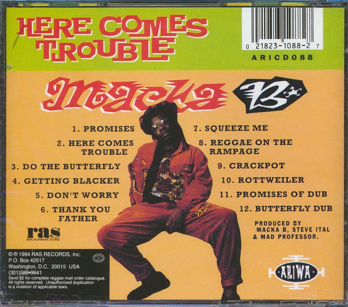 Macka B - Here Comes Trouble (marked/ltd stock) Music CD