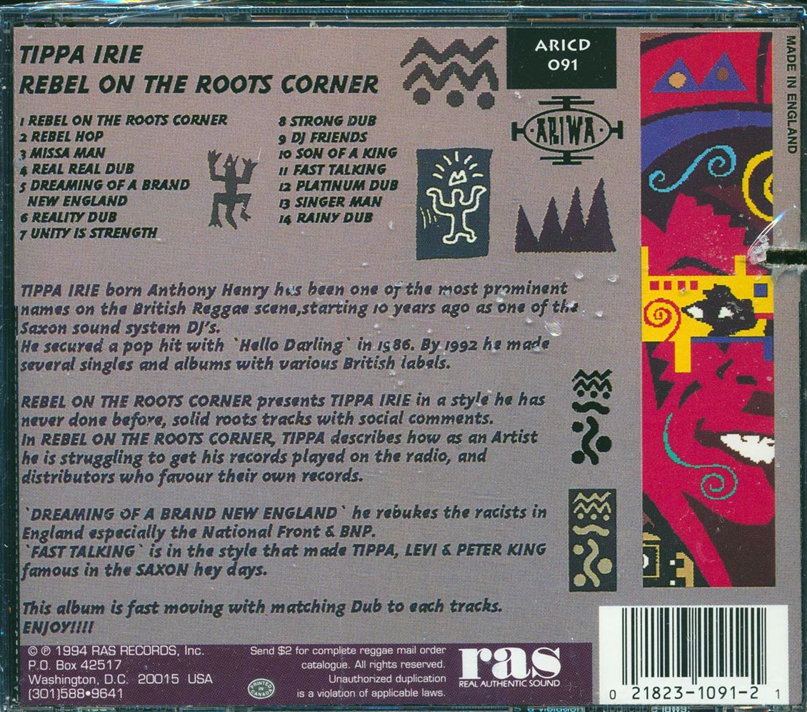 Tippa Irie Rebel On The Roots Corner marked/ltd stock Music CD