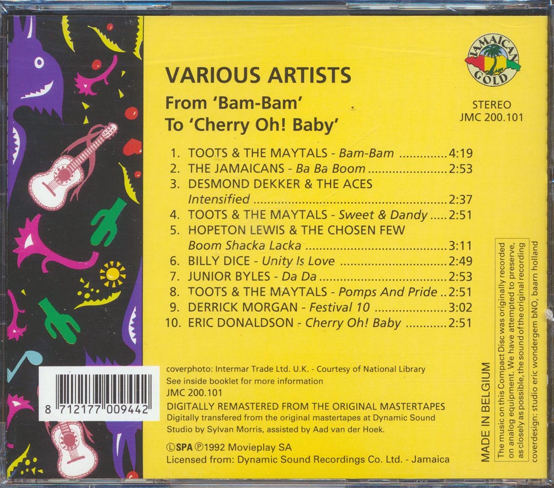 The Jamaicans, Toots & The Maytals, Desmond Dekker, Hopeton Lewis, Etc. - From Bam Bam To Cherry Oh Baby (remastered) Music CD