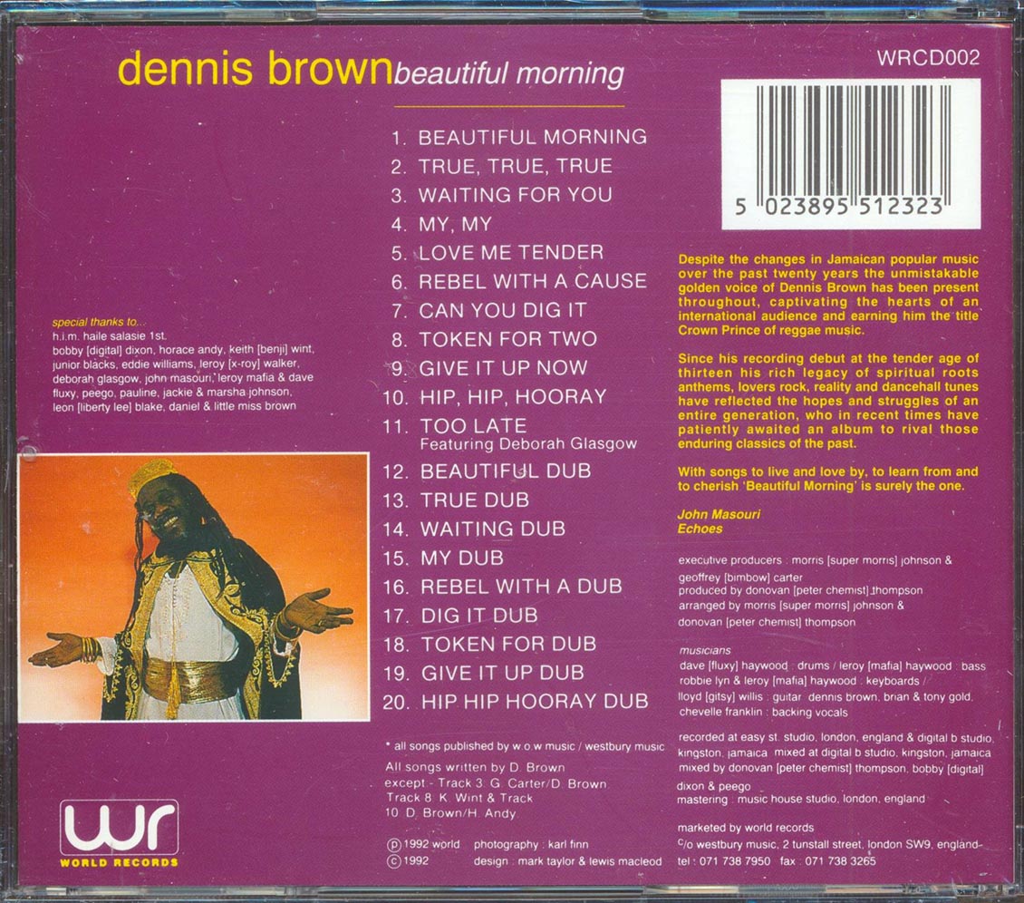 Dennis Brown - Beautiful Morning (20 tracks) Music CD