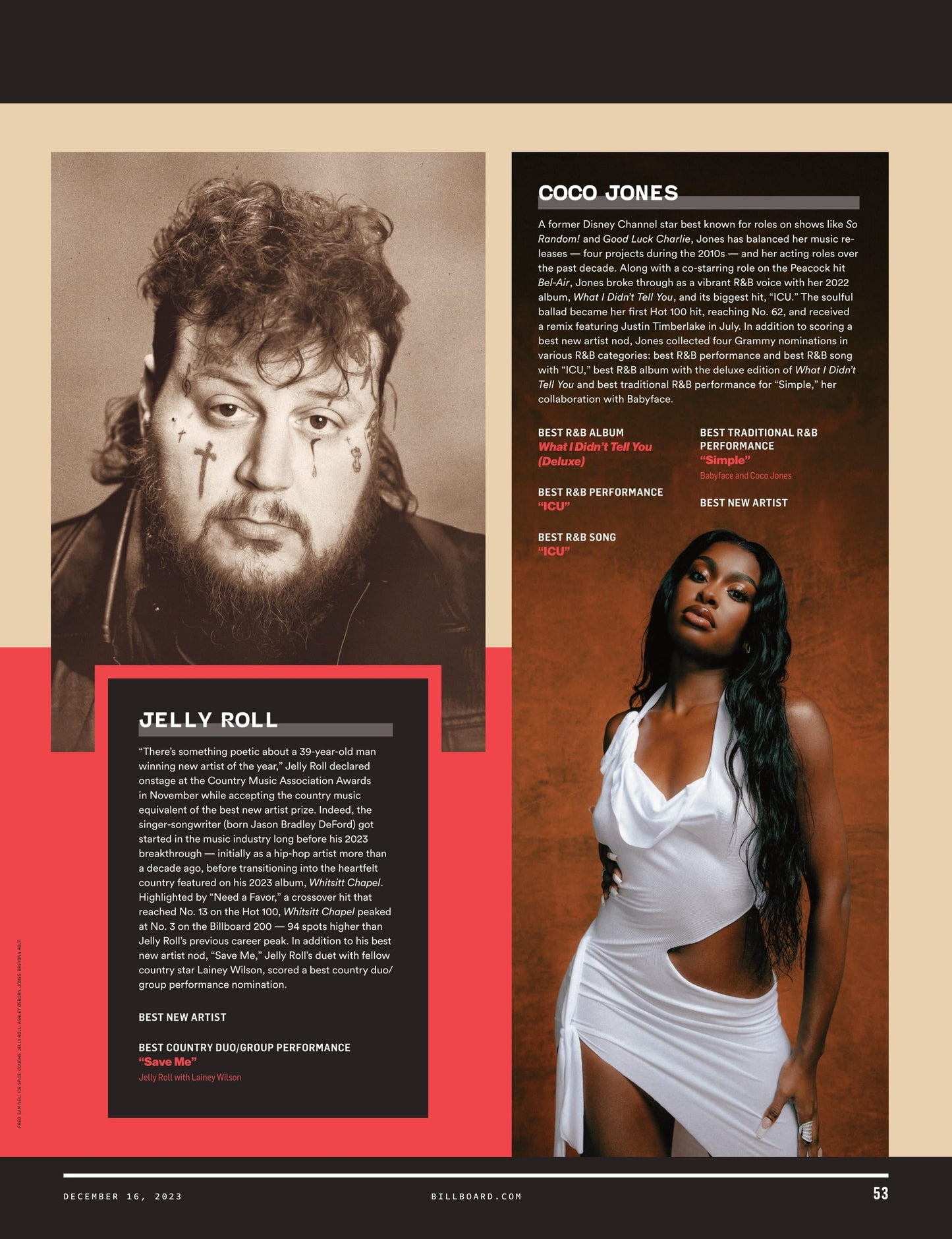 Billboard - 23.12.16 Edition: 2024 Grammy Voter Guide, Taylor Swift, Olivia Rodrigo, Miley Cyrus, Lana Del Rey, Billie Eilish, SZA, Dua Lipa, Boygenius, Jon Batiste, Janelle Monáe & Victoria Monét!