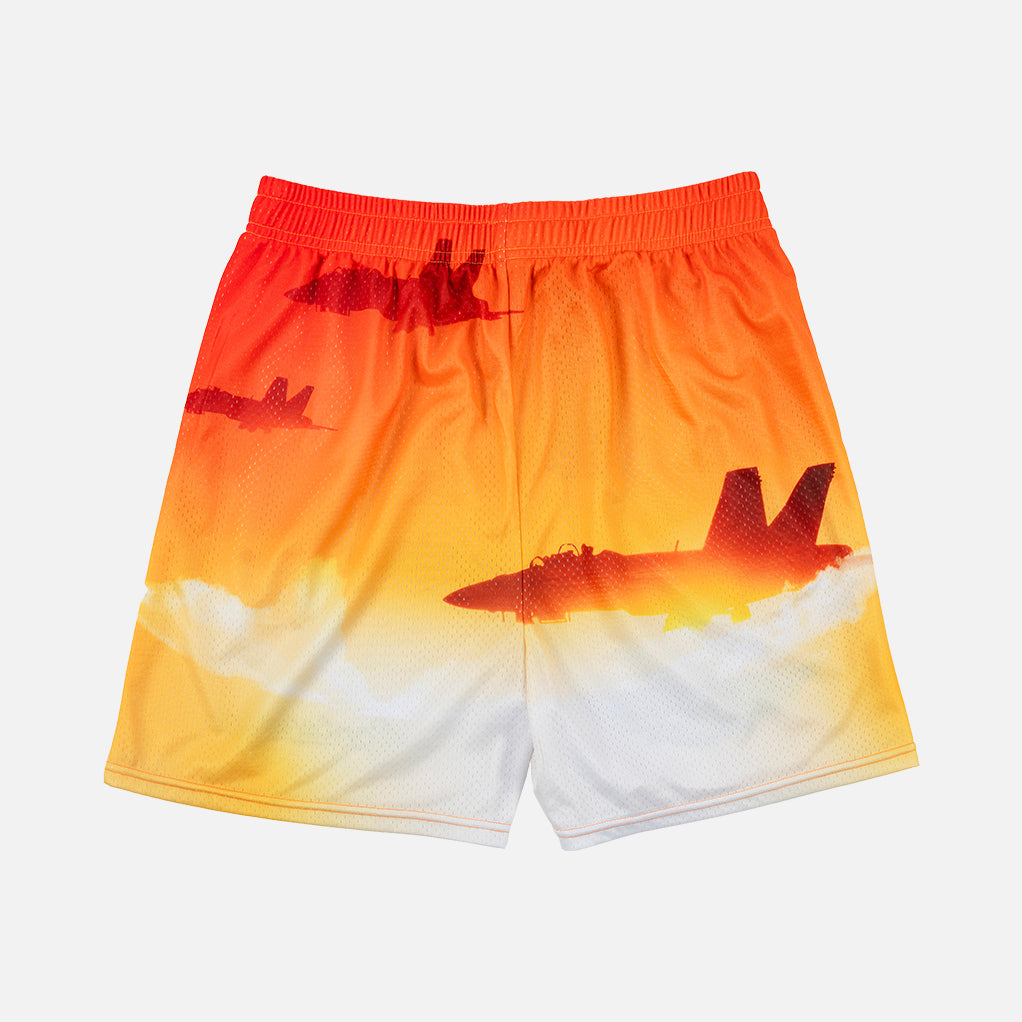 Top Gun Maverick Jets Horizon Mens Mesh Active Shorts