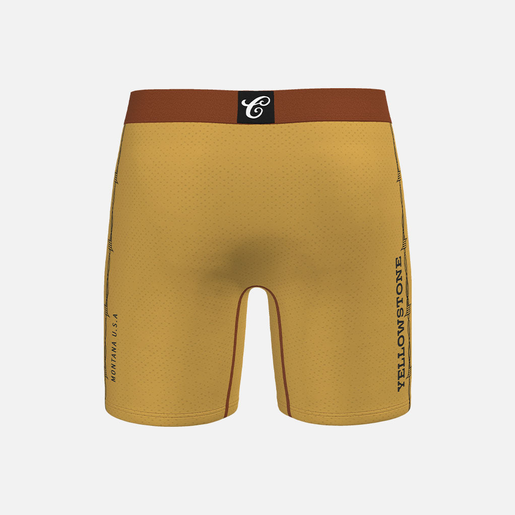 Yellowstone The Bunkhouse Mens Brief Shorts Gold