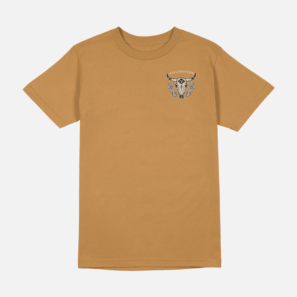 Yellowstone Bull Skull Vintage Mens T Shirt