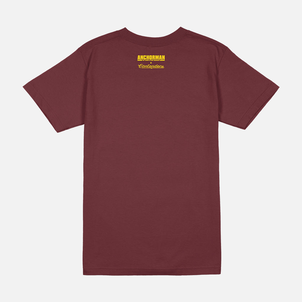 Anchorman The Anchormen Ron Mens T Shirt Maroon