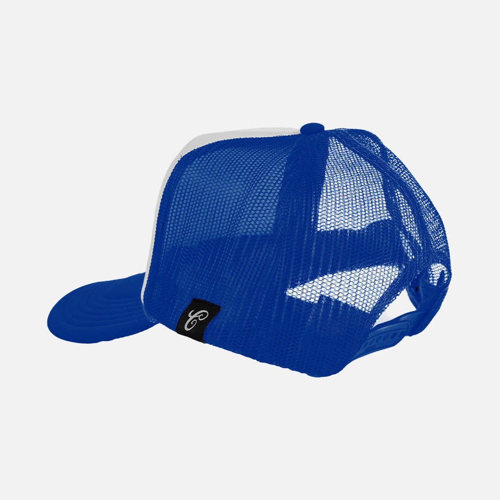 Gladiator Athletics Trucker Snapback Hat White Blue