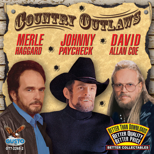 the album cover for Haggard/Paycheck/Coe - Country Outlaws