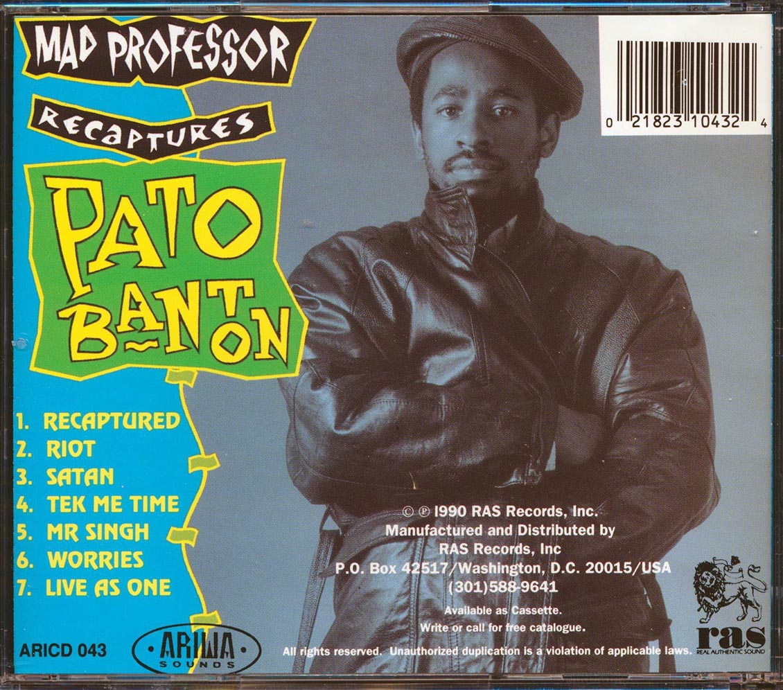 Pato Banton - Mad Professor Recaptures Pato Banton (marked/ltd stock) Music CD