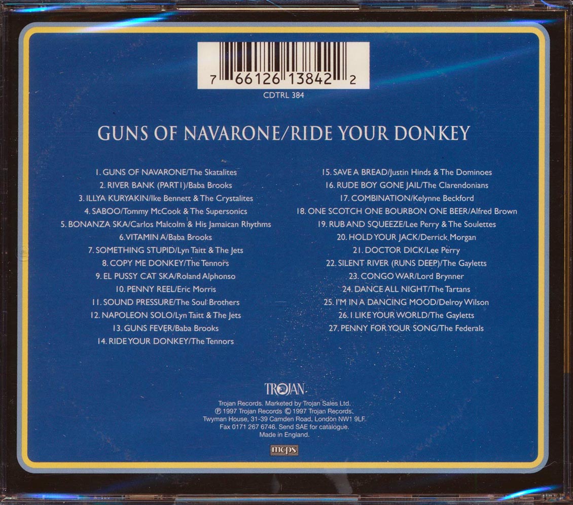 Skatalites, Lynn Taitt, The Tartans, The Federals, Etc. - Guns Of Navarone + Ride Your Donkey (2 albums on 1 CD) (27 tracks) Music CD